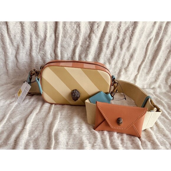 NWT Kurt Geiger London Shoreditch Small Striped Camera Crossbody Bag - Picture 6 of 9